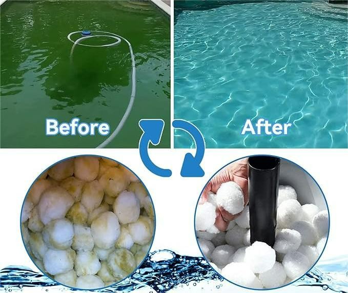 Reusable Eco-Friendly Fiber Filter Balls Replace Pool Filter Sand For Swimming Pool